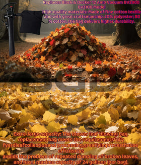 BGD large-capacity bag reduces trips to empty during leafing and debris work.
