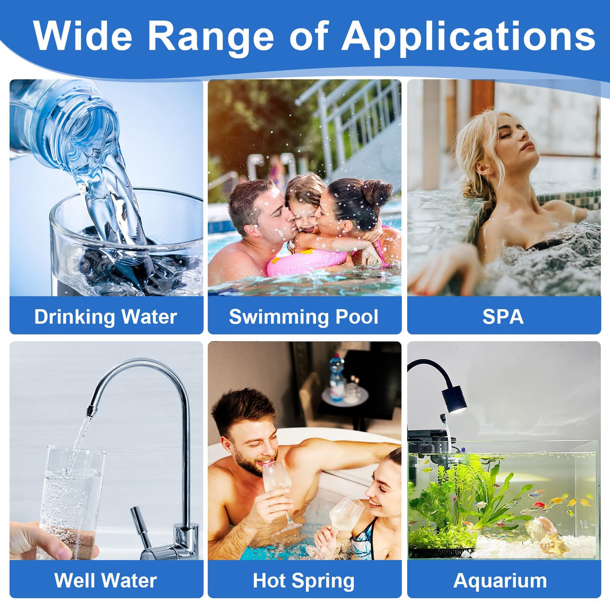 Bgieaug hardness and pH chlorine tests provide quick readings.