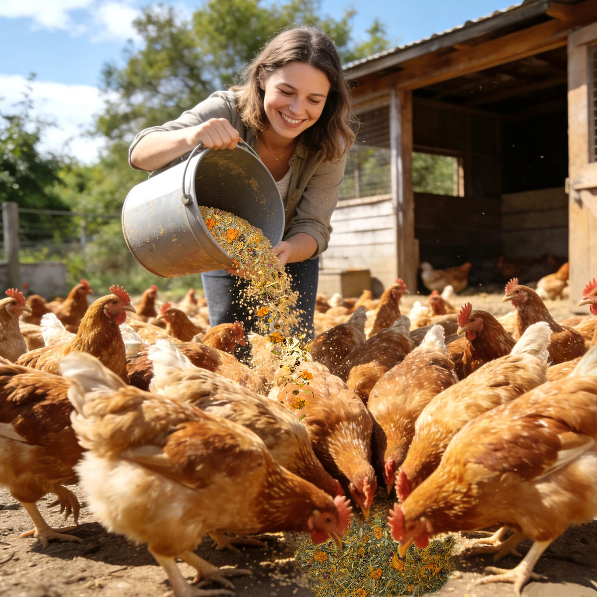 BGraceyy Chicken Nesting Herbs ingredient list shows 11 herbs