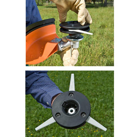 BGTOOL left-handed M10x1 thread trimmer head ready for quick mounting