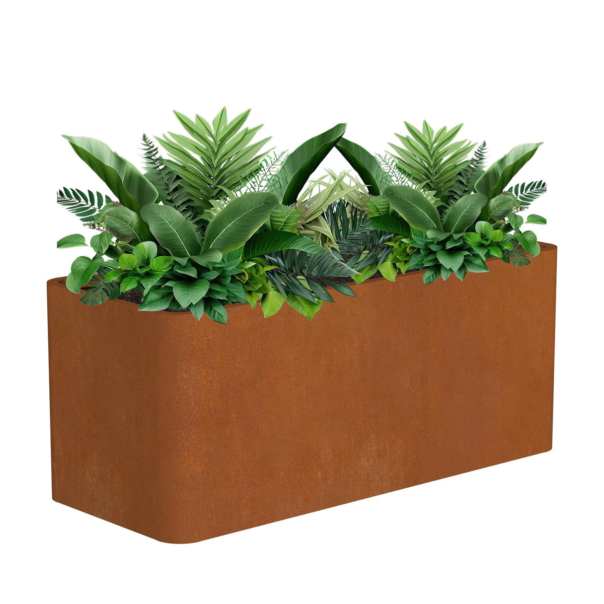 BHCORTEN planter box assembly showing sturdy panels for quick outdoor setup.