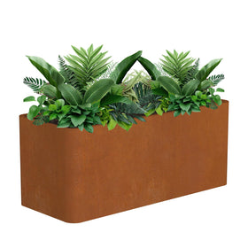 BHCORTEN planter box assembly showing sturdy panels for quick outdoor setup.