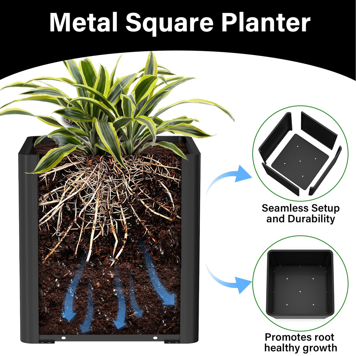 BHCORTEN drainage holes closeup shows efficient water management for plants.