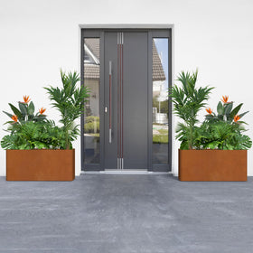 BHCORTEN modern planter box enhances patios and gardens.