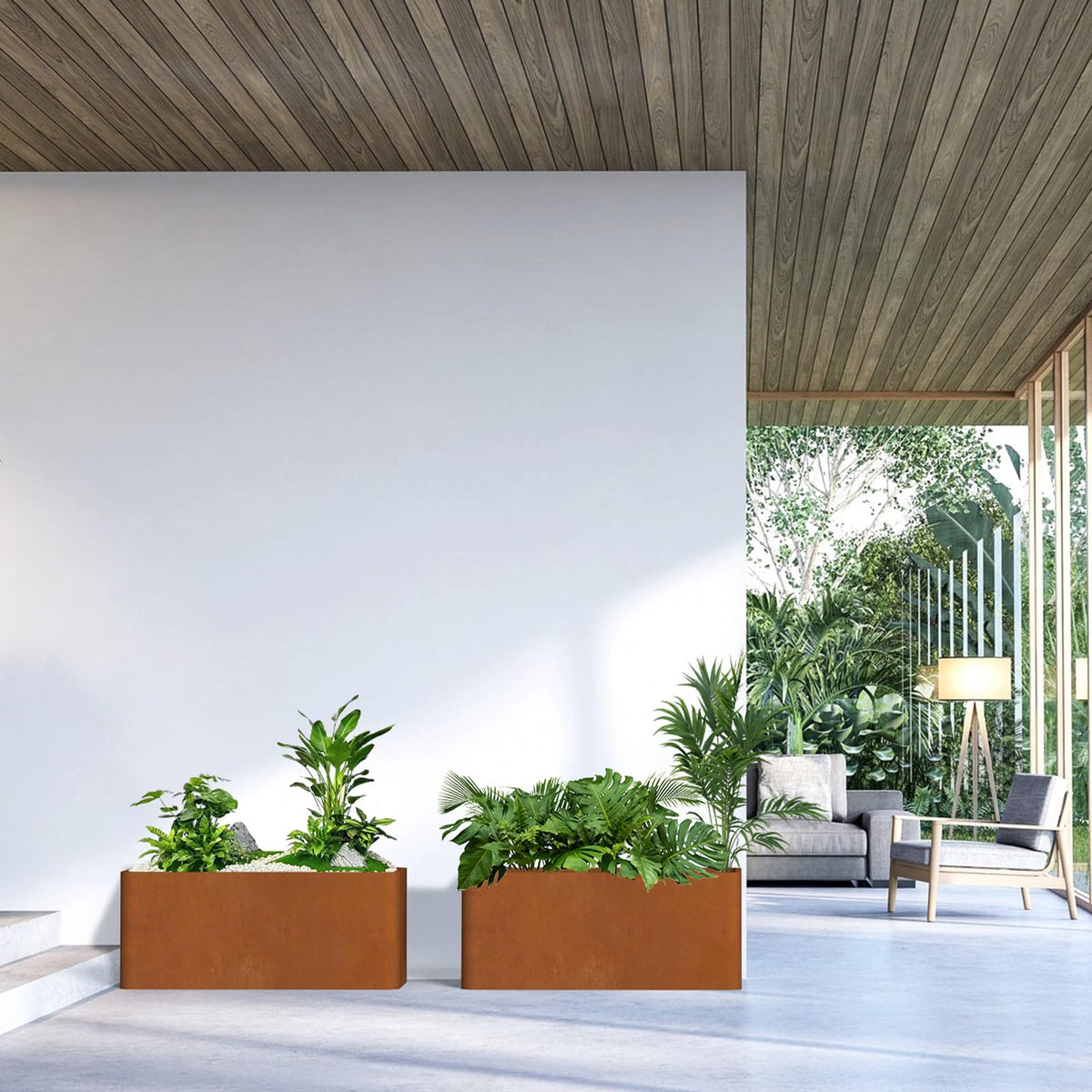BHCORTEN weatherproof planter box withstands harsh climates year-round.