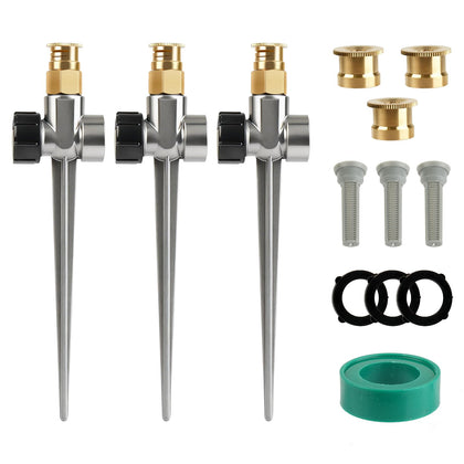 BHVALCON 3-pack metal lawn sprinkler with daisy chain for expanded coverage