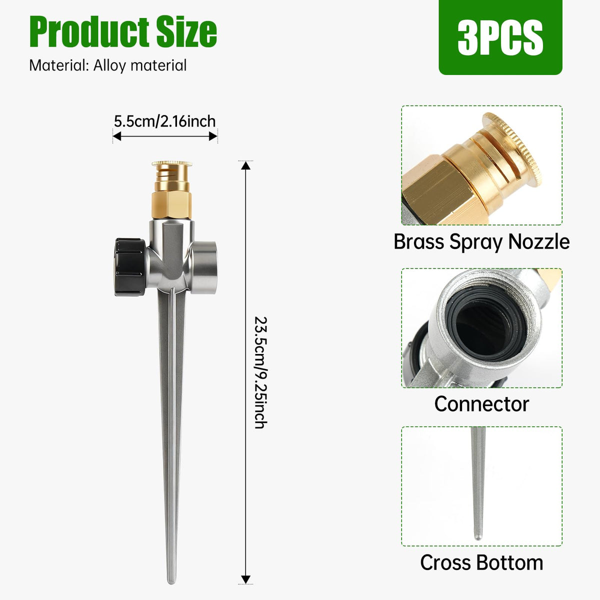 BHVALCON brass 90° nozzle for precise edge watering