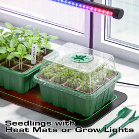 Bhyhok trays work with heat mats to speed germination