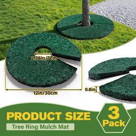 Bhyhok 12in rubber tree ring black side provides clean edging and weed suppression.