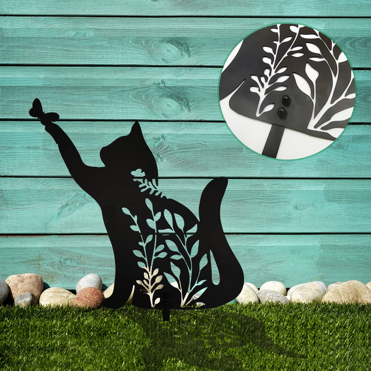 Durable metal cat art from BiaGift for outdoor use