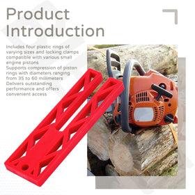 Locking clamps and rings from BIBIJIE kit for precise piston assembly.