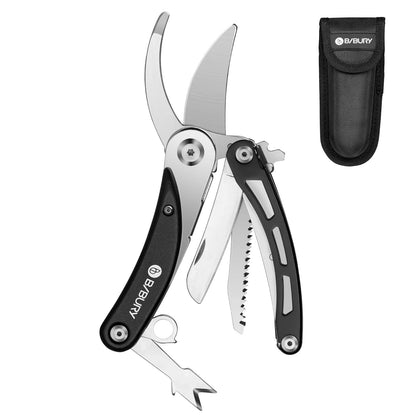 BIBURY 5-in-1 pruning tool with folding scissors for precise trimming