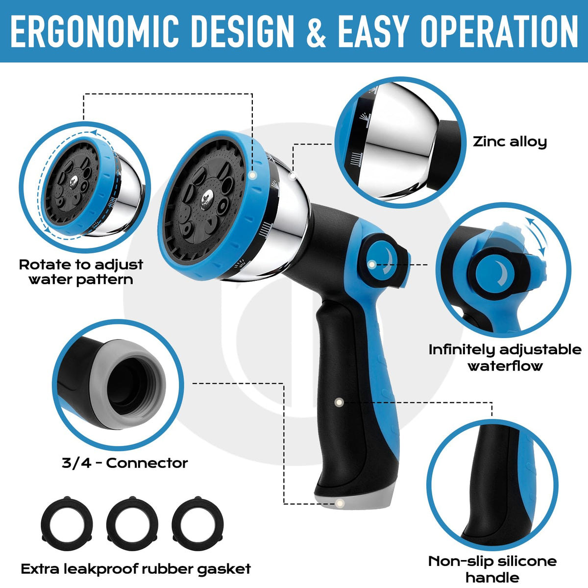 BIBURY universal fit with extra rings ensures secure hose connection.