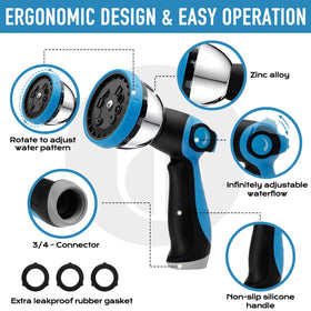 BIBURY universal fit with extra rings ensures secure hose connection.