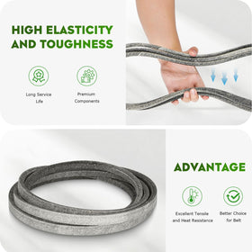 Bicentpla aramid cord deck belt close-up showing high-tensile construction