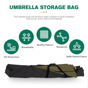 Bicherub 67x7x7 cm dimensions, fits most cantilever and offset umbrellas.