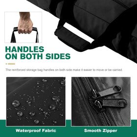 Bicherub umbrella storage bag zipper close, secure lid keeps contents protected.
