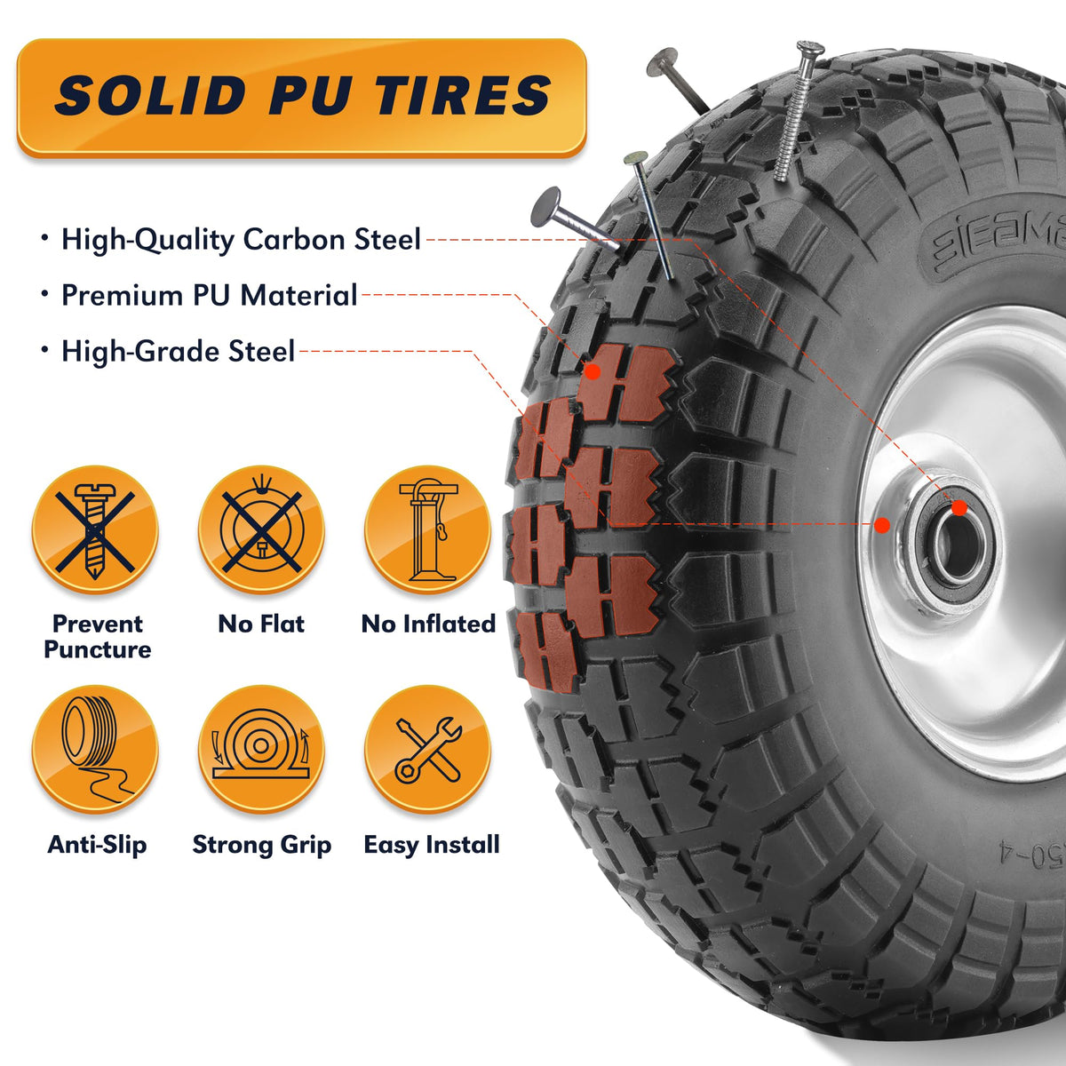 Includes washers and cotter pins for quick install on compatible wheels.