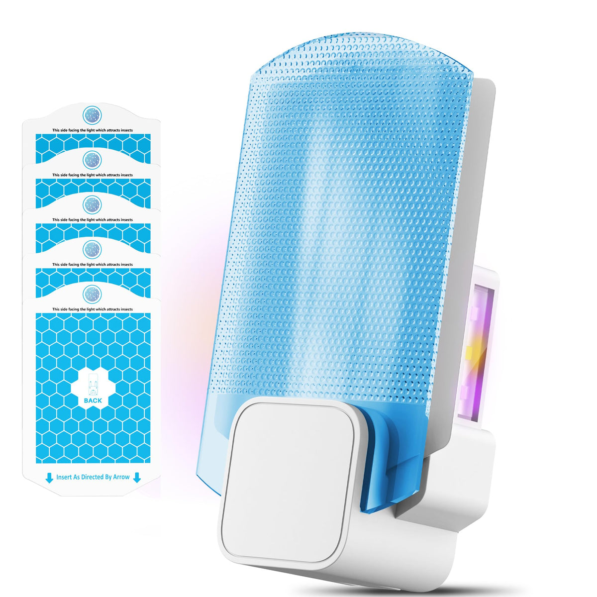 BietrunPro fruit fly trap plug-in attracts indoor pests with multi-spectrum light