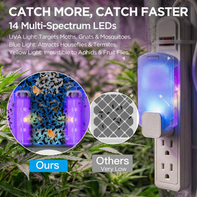 BietrunPro led spectrum with 14 LEDs attracts a wide range of insects