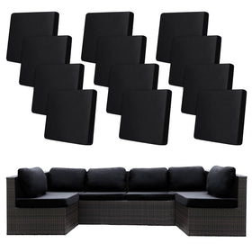 BIETYONE 12-pack stretch cushion covers beige, fits patio cushions, easy seasonal refresh.