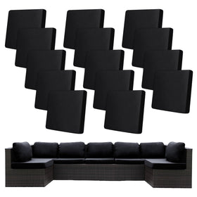 BIETYONE 14-pcs stretch patio cushion covers fit various outdoor cushions.