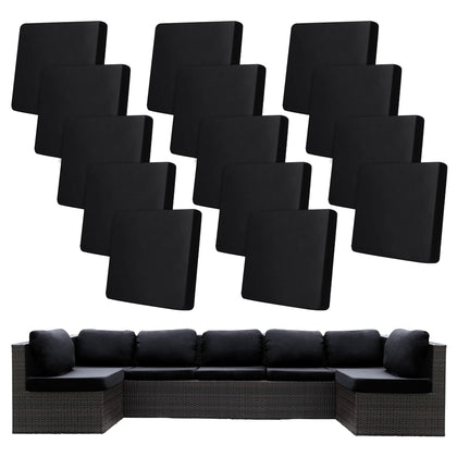 BIETYONE 14-pcs stretch patio cushion covers fit various outdoor cushions.