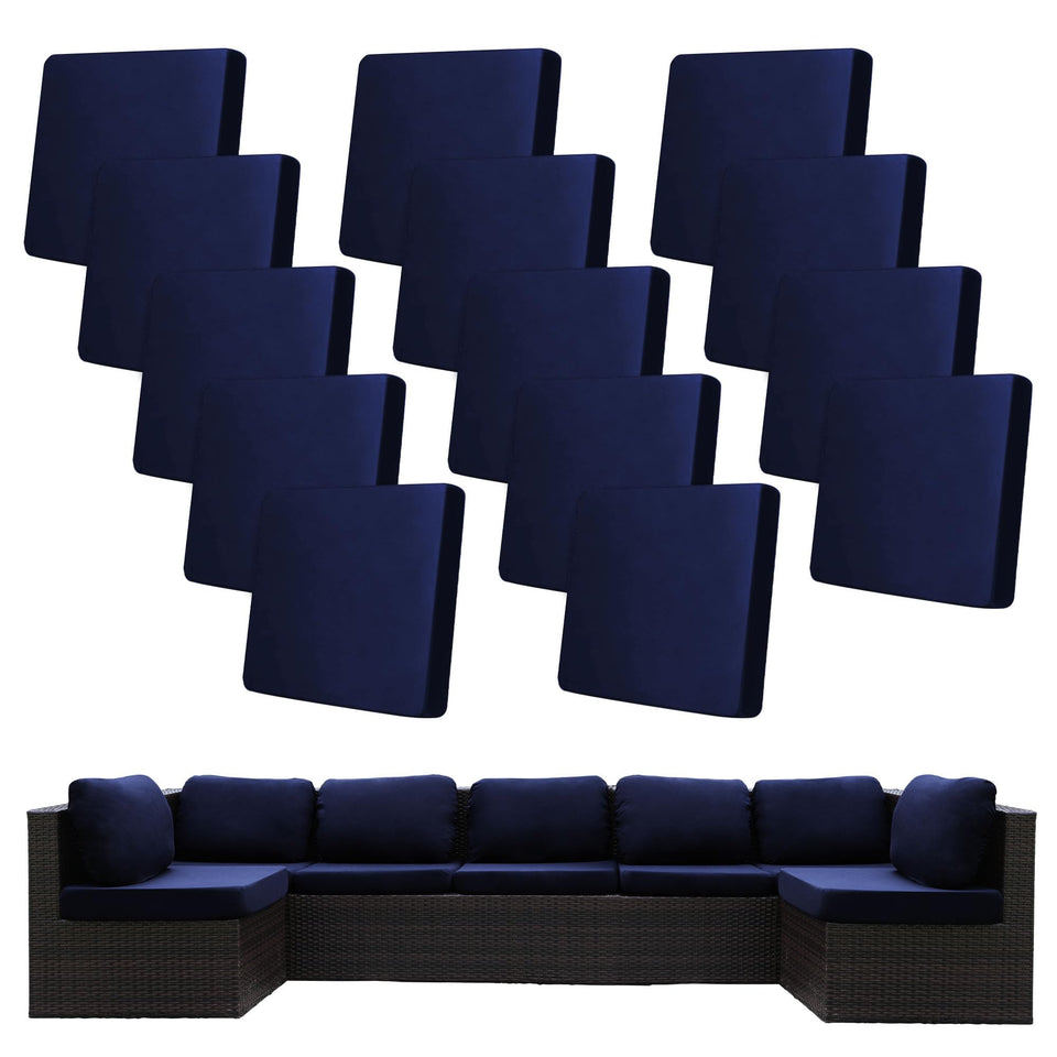 BIETYONE 14Pcs stretch cushion covers pack for patio furniture offering flexible, quick refresh.