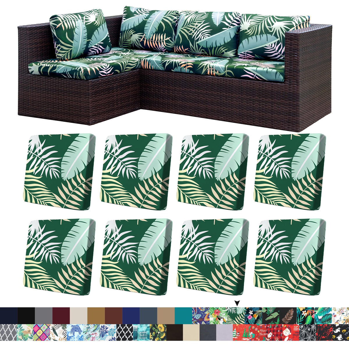 BIETYONE Green Forest cushion cover protects outdoor sofa cushions.