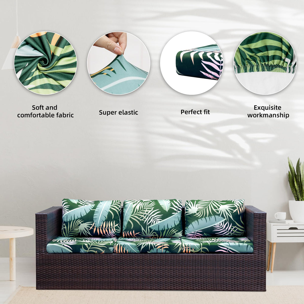 BIETYONE Green Forest cushion cover shields cushions from wear.