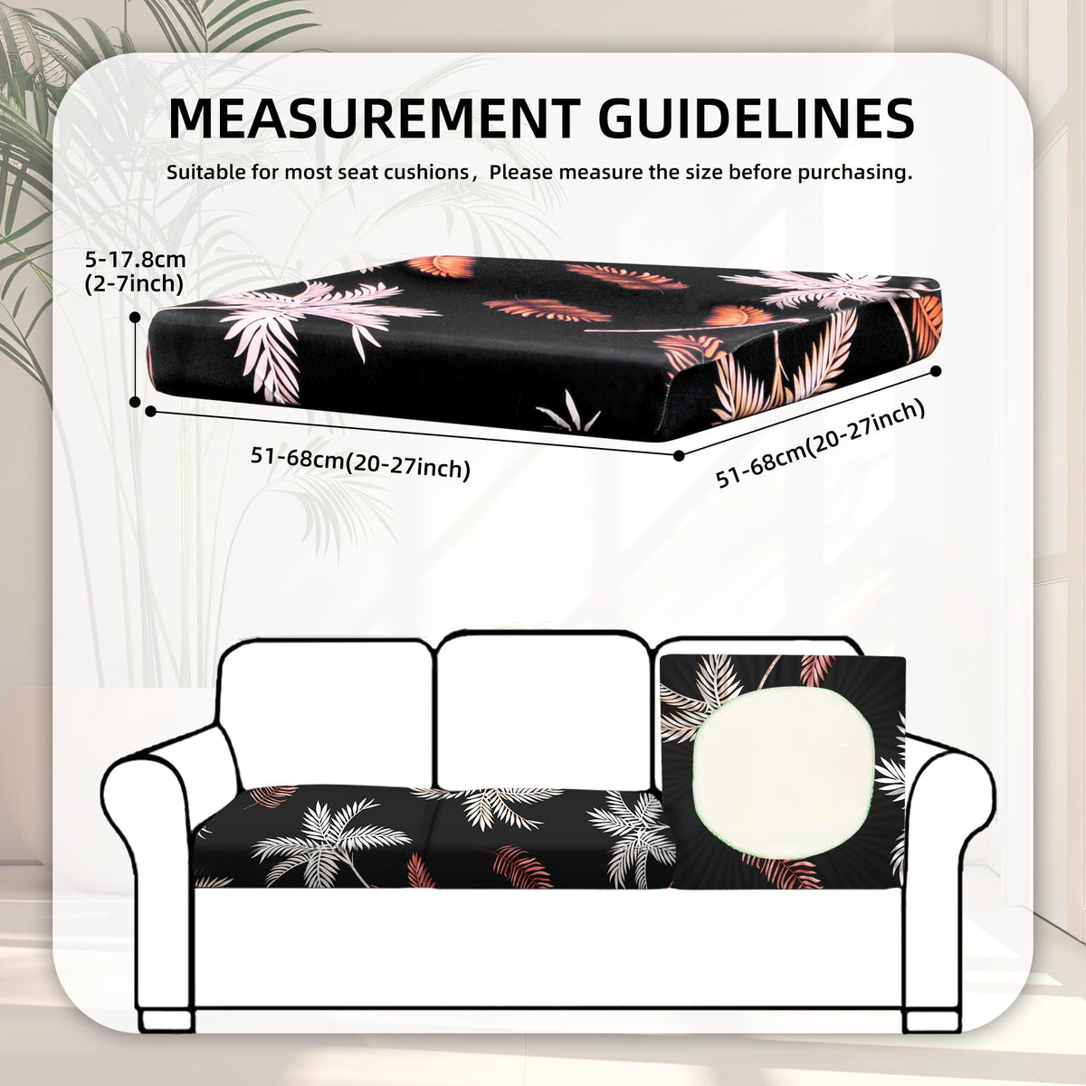 BIETYONE coconut forest cushion cover showcases stretchy fit for quick outdoor updates
