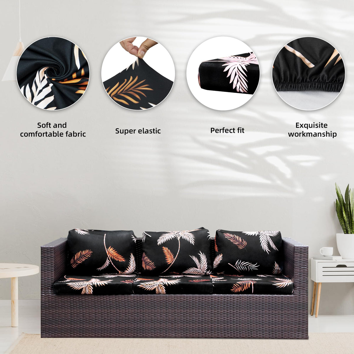 BIETYONE stretch cushion covers are easy to clean and reuse on patio furniture