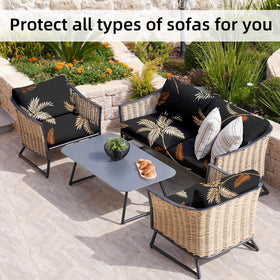 BIETYONE 8-piece set covers multiple cushions for patio couches