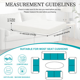 BIETYONE cushion covers use 92% polyester and 8% spandex for durable stretch