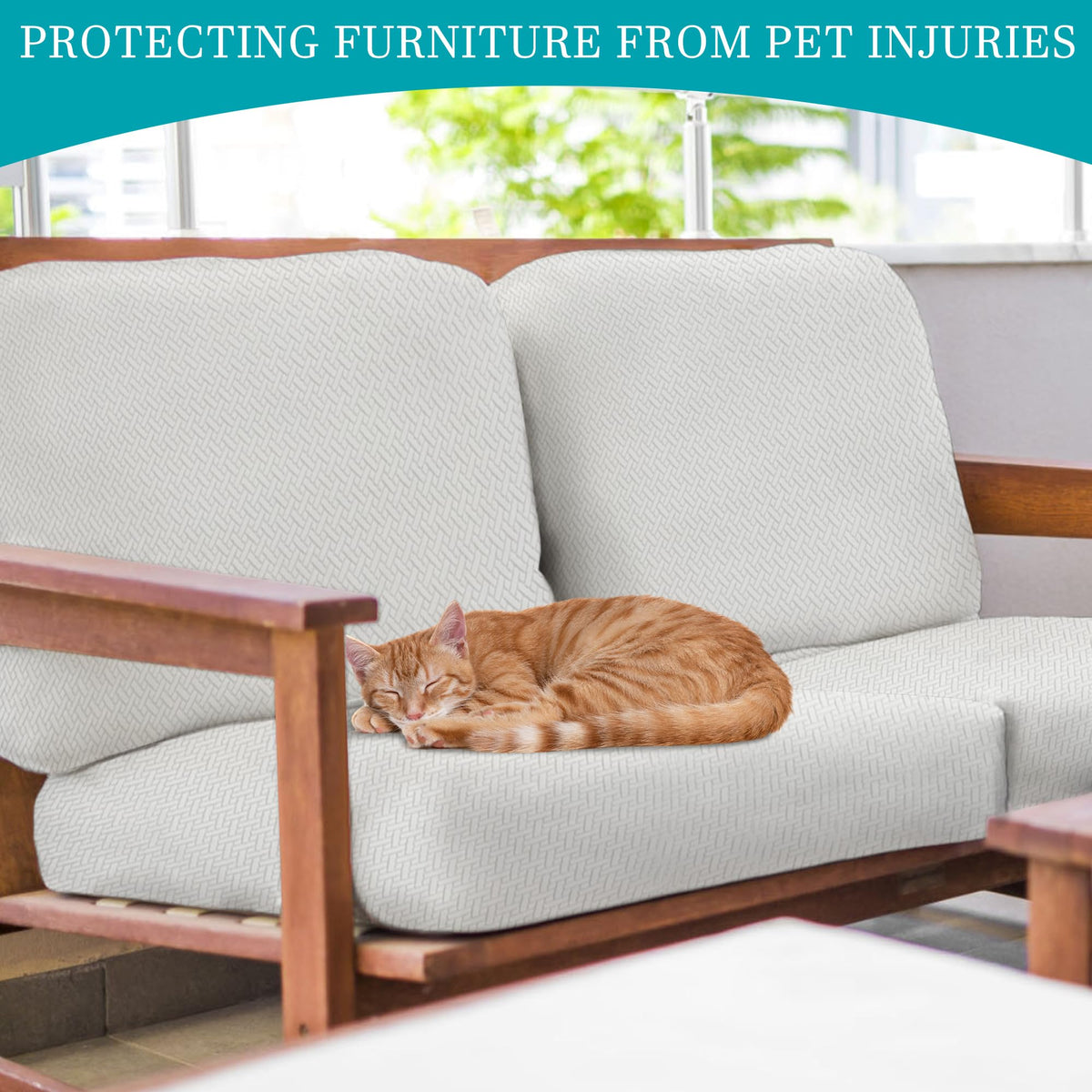 BIETYONE jade white cushion covers brighten patio furniture with a fresh look
