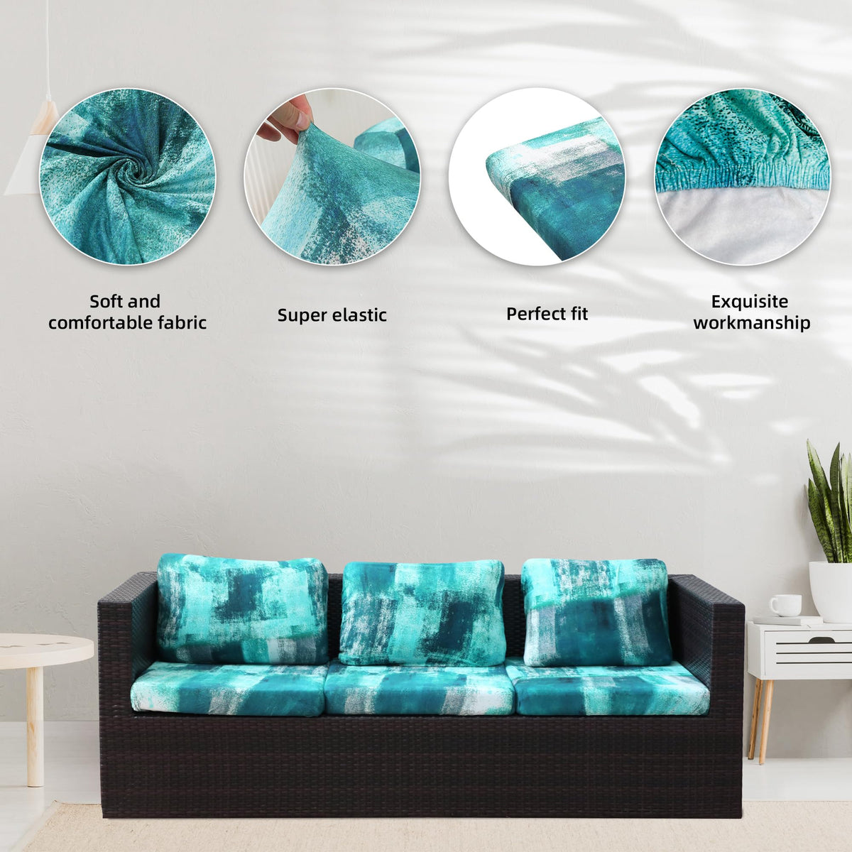 BIETYONE turquoise outdoor cushion cover ideal for quick sofa refresh.
