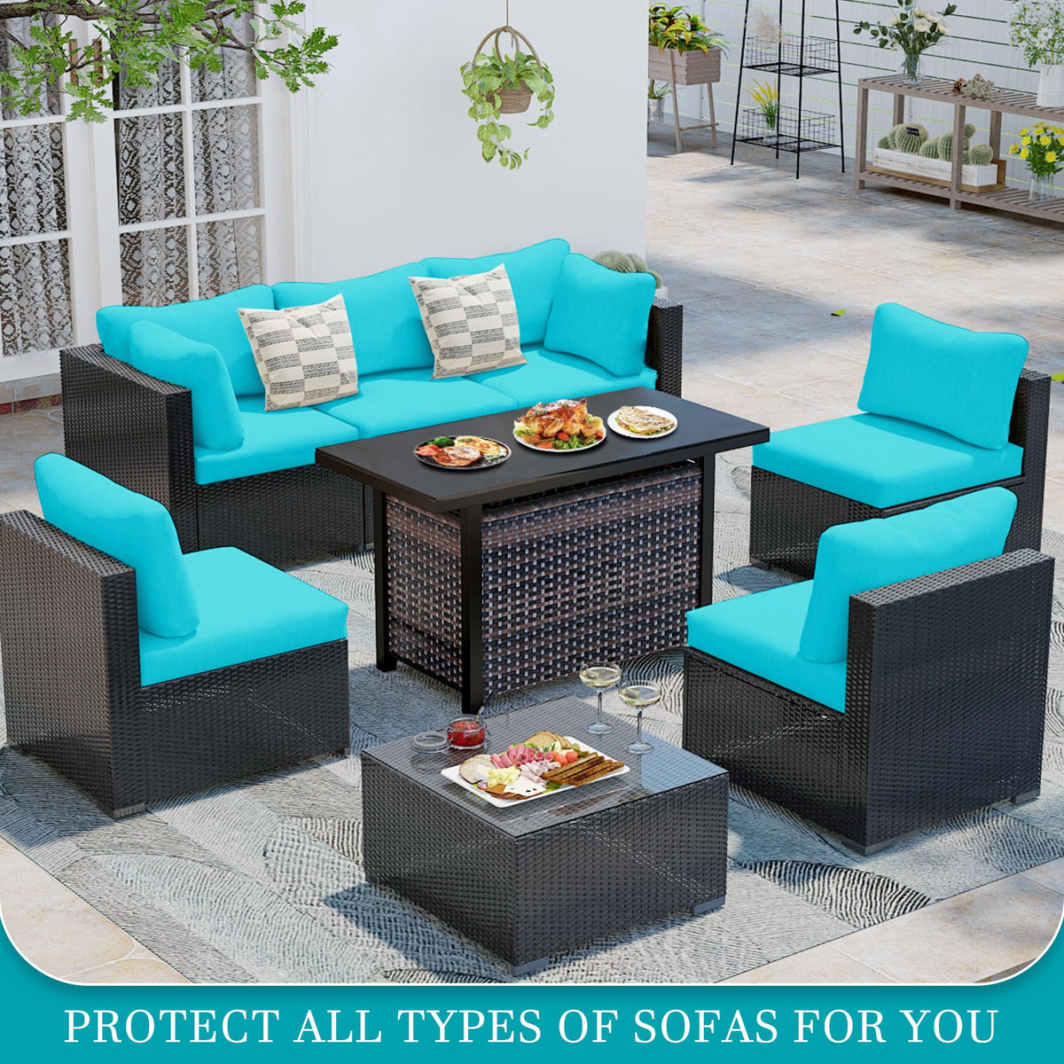 BIETYONE patio cushion cover replacement protects cushions from wear and scratches.