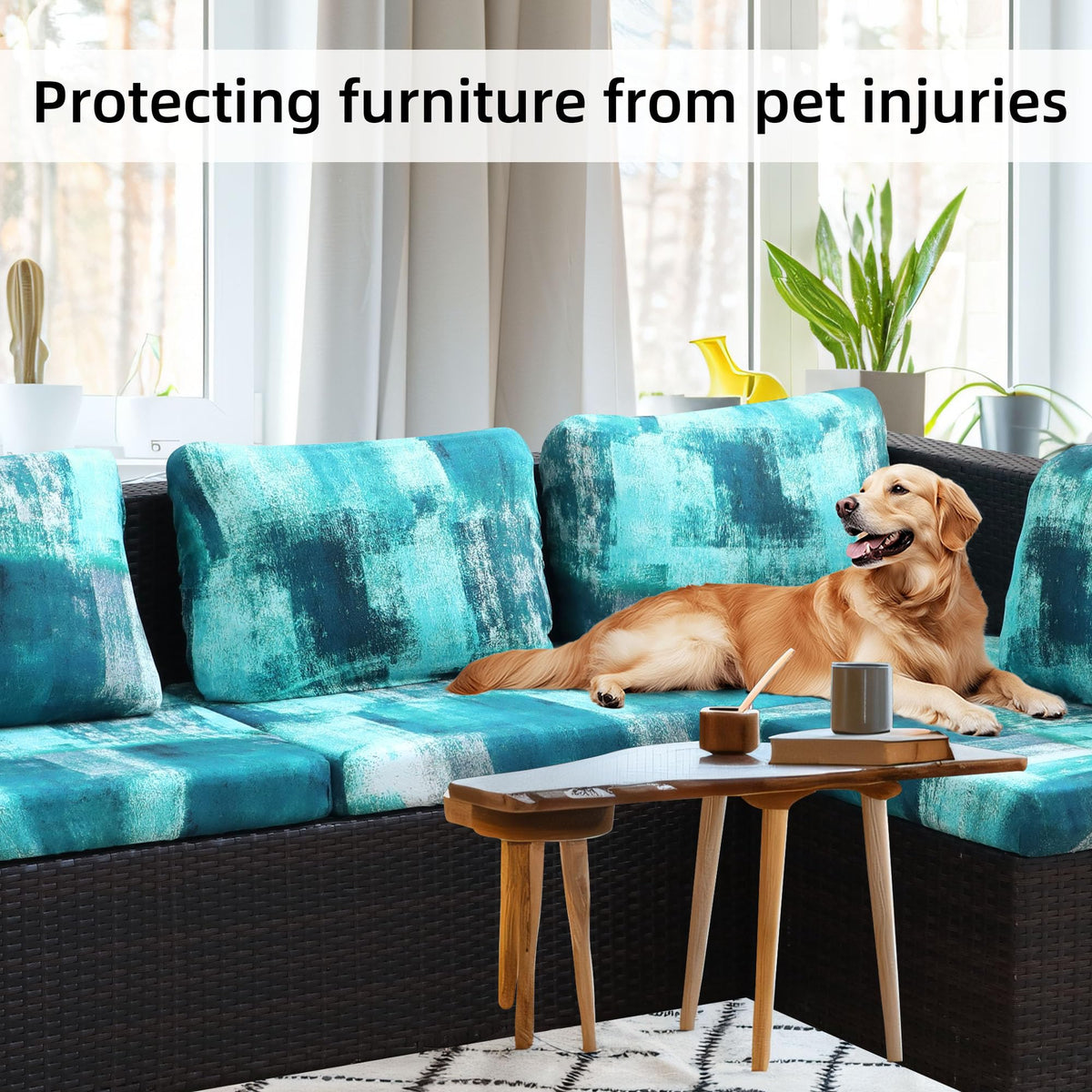 BIETYONE reusable sofa cushions protector helps extend cushion life.