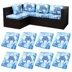 BIETYONE Sea Turtle cushion cover packaging for eight pieces, ideal for replacing patio cushions.