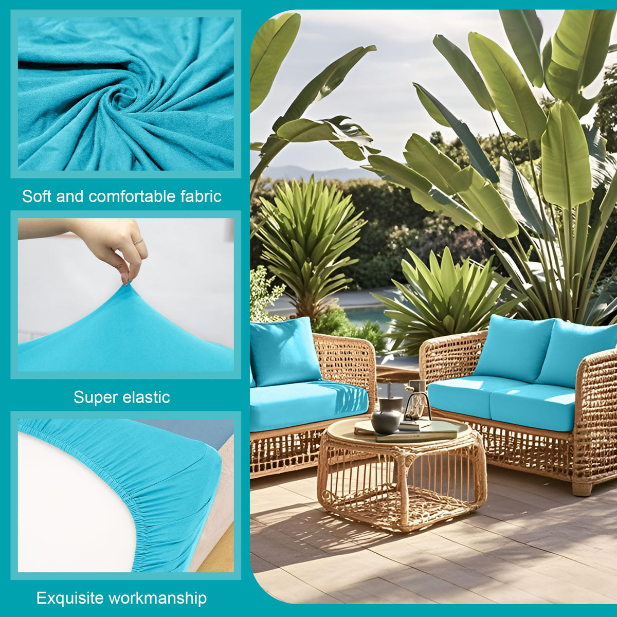 BIETYONE sofa cushion slipcover washable and reusable to keep cushions clean.