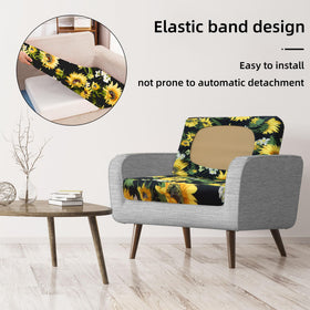 BIETYONE sunflower stretch cushion cover edge detail shows secure fit.