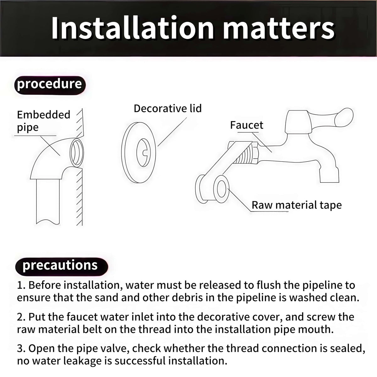Bifordo included components faucet two filters and teflon tape ready