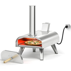 BIG HORN Outdoors 12-inch dual-fuel oven rear view for backyard versatility