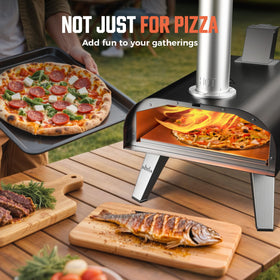 Big Horn Outdoors backyard pizza oven in use for gatherings.