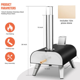 Big Horn Outdoors high-heat 887°F pizza oven ready for fast baking.