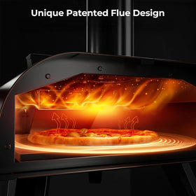 Big Horn Outdoors outdoor pizza oven front view for easy backyard cooking.