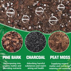 Biggun Monstera potting mix drainage and aeration detail supports root health.