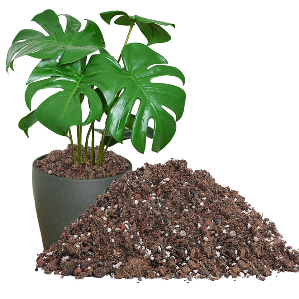 Biggun Monstera soil mix bag closeup highlighting rich texture for healthy roots.