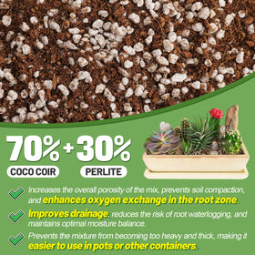 Bigmeta Coco Coir Perlite Mix retains moisture for healthier roots
