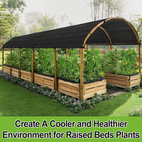 Bigmeta Cuttable Shade Cloth 10x30ft – 50% UV-Resistant Mesh Tarp with Rope for Garden, Patio & Greenhouse